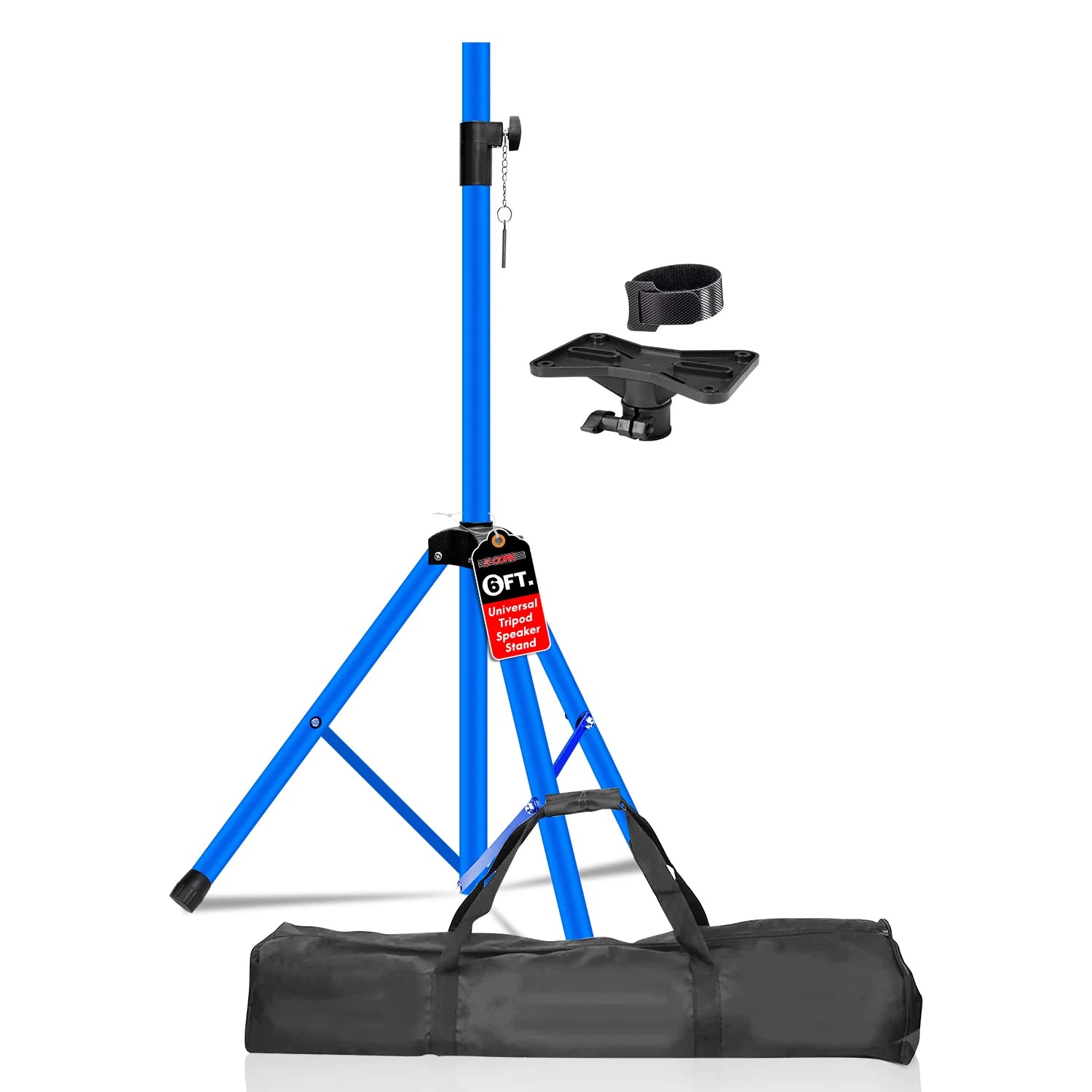 5Core Speaker Stand Tripod Tall Adjustable 72 Inch DJ Pole Mount Studio Monitor Stands SKY BLUE