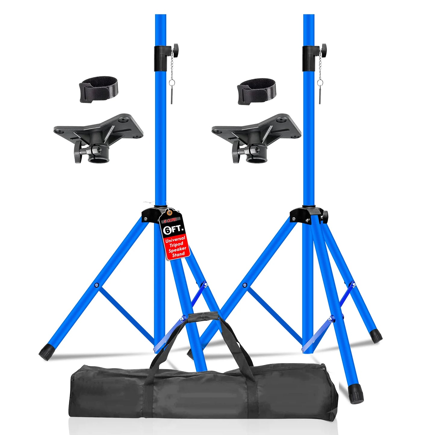 5Core Speaker Stand Tripod Tall Adjustable 72 Inch DJ Pole Mount Studio Monitor Stands SKY BLUE